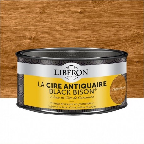 NC Cire En Pâte Meuble Et Objets Antiquaire Black Bison® Liberon, Chêne Moyen 0.5L