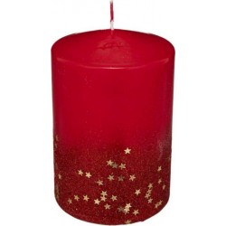 NC Bougie Déco Paillettes colorama 90g Rouge