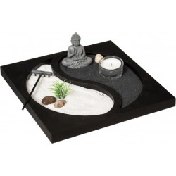 NC Jardin Zen Bouddha ying Yang 23cm Noir