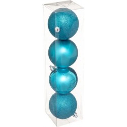 NC Lot De 4 Boules De Noël colorama 8cm Turquoise