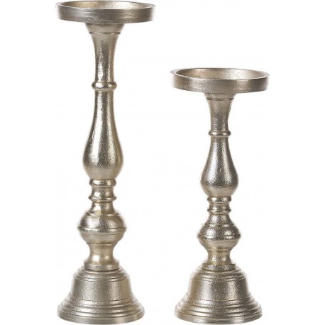 NC Lot De 2 Bougeoirs Dorés 37 28 Cm