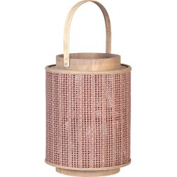 NC Lanterne 26 X 26 X 34,5 Cm Bougeoir Marron Fibre Naturelle