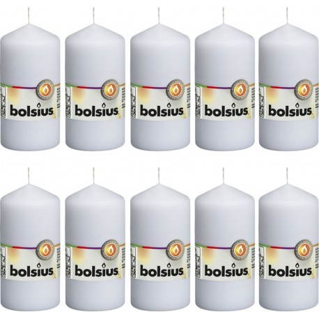 Bougies Pilier 10 Pcs 120x58 Mm Blanc Bolsius