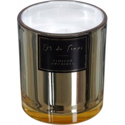 Bougie Parfumée Dorée Senteur Orchidée Blanche H11cm