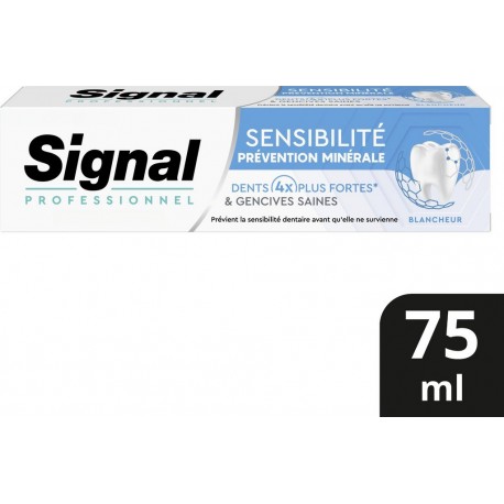 SIGNAL Dentifrice Sensibilité Protection Minérale Blancheur PROFESSIONNEL le tube de 75ml