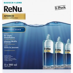 BAUSCH LOMB Désinfectant Lentilles de Contact Renu Advanced BAUSCH&LOMB 3 flacons de 360ml