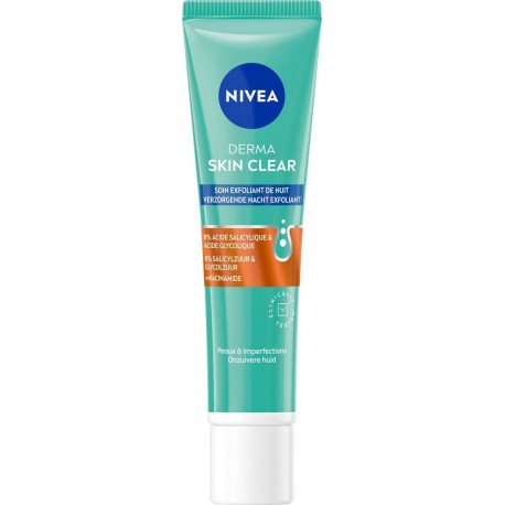 NIVEA Soin Visage Nuit Exfoliant Peaux à Imperfections Derma le tube de 40ml