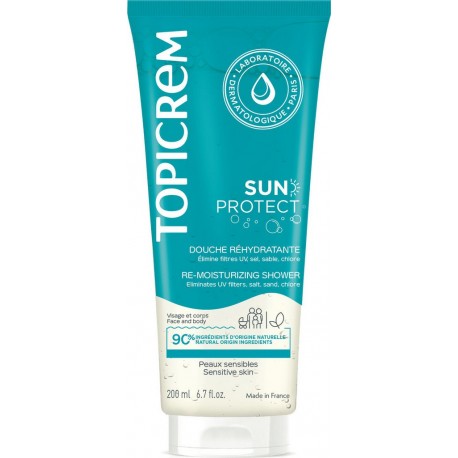 TOPICREM Protection Solaire Gel Douche Réhydratant Sun Protect 200ml