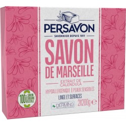 PERSAVON Savon Solide Hypoallergénique à l'Extrait de Calendula lot de 2 savons de 100g