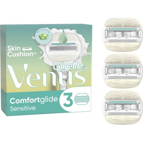 VENUS Rasoir Skin Cusion Comfort Glide Sensitive à l'Aloe Vera 3 lames