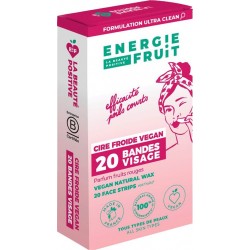 ENERGIE FRUIT Cire Froide Bandes Visage aux Fruits Rouges 20 bandes de cire