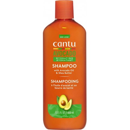 CANTU Shampoing Hydratant Nourrit & Adoucit Cheveux Secs Et Cassants À L'Huile D'Avocat Et Au Beurre De Karité Avocado 400ml