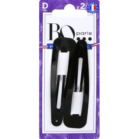 BO PARIS Barrette Noir Clic Clac Made In France les 2 barrettes