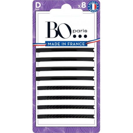 BO PARIS Barrette Noir Mèches Tendance Made In France les 8 barrettes