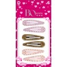 BO PARIS Barrette Cheveux Clic Clac Rose Et Brillant Marron les 6 barrettes