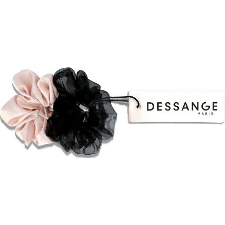 DESSANGE Chouchous Mode Rose et Noir lot de 2 pièces