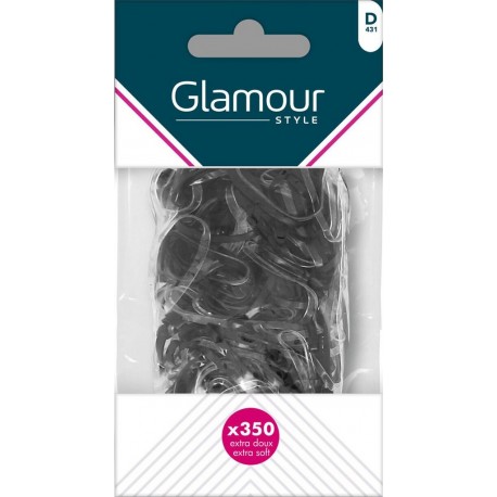 GLAMOUR Mini Elastiques Noir et Transparent PARIS 350 élastiques