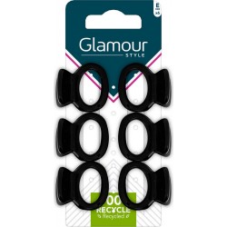 GLAMOUR Pinces à Cheveux Rondes Noir PARIS les 6 pinces