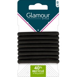 GLAMOUR Elastiques Epais Noir PARIS les 8 élastiques