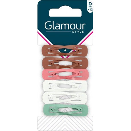 GLAMOUR Barrettes Multicolores PARIS les 12 barrettes