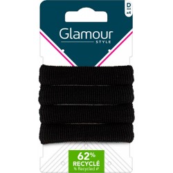 GLAMOUR Elastiques en Mousse Noir PARIS les 4 élastiques