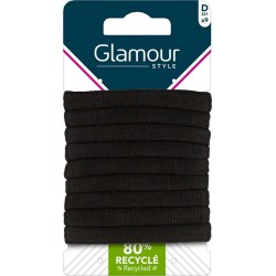 GLAMOUR Elastiques en Mousse Noir PARIS les 9 élastiques