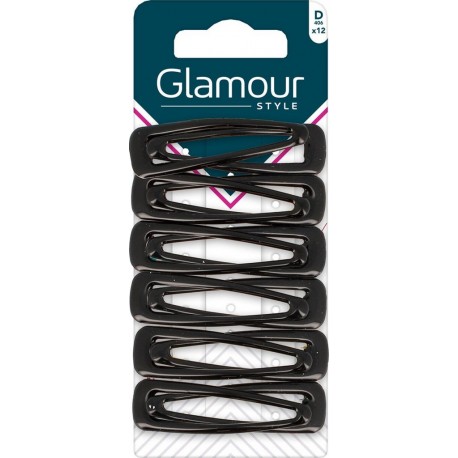 GLAMOUR Barrettes Brillant Noir PARIS les 12 barrettes