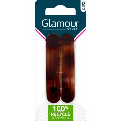 GLAMOUR Barrettes Marron PARIS les 2 barrettes