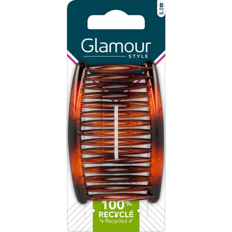 GLAMOUR Peigne Marron Ecailles PARIS les 2 peignes