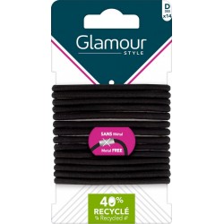 GLAMOUR Elastiques Semi-Epais Noir PARIS les 14 élastiques