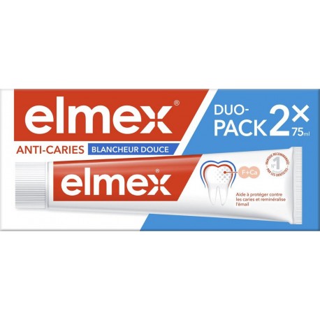 ELMEX Dentifrice Anti-Caries Blancheur lot de 2 tubes de 75ml