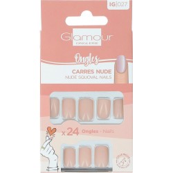 GLAMOUR Faux Ongles Carrés Nude BEAUTE 24 pièces