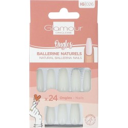 GLAMOUR Faux Ongles Formes Ballerine Naturel ONGLERIE faux ongles