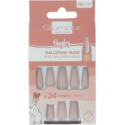 GLAMOUR Faux Ongles Ballerines Nude BEAUTE 24 pièces