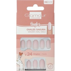 GLAMOUR Faux Ongles Ovales Sakura BEAUTE 24 pièces