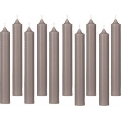 NC Lot De 10 Bougies Bâton basic 16cm Taupe