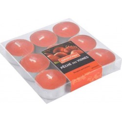 NC Lot De 9 Bougies Parfumées Chauffe-plat gaïa 3cm Pêche