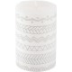 Bougie Pilier Embossée graphic Ethnic 10cm Blanc