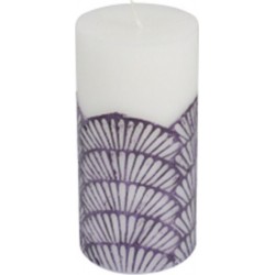 Bougie Pilier Déco mermaid 14cm Violet & Blanc