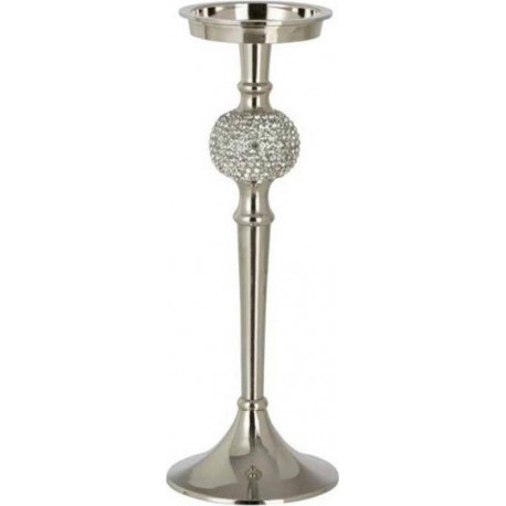 NC Bougeoir Design sphère Diamant 31cm Argent