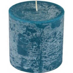 NC Bougie Pilier Ronde Déco rustique 10cm Bleu Paon