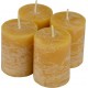 NC Lot De 4 Bougies Pilier rustique 5cm Jaune