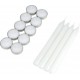 Lot De 14 Bougies chauffe-plat & Chandelier 20cm Blanc