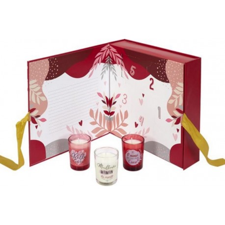 NC Calendrier 5 Bougies Parfumées maman 6cm Rose