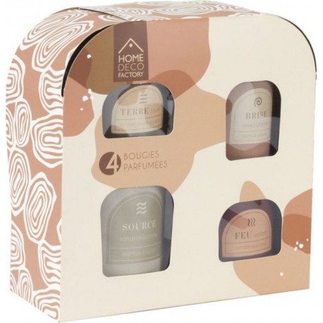 NC Coffret 4 Bougies Parfumées élements 8cm Beige