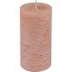 NC Bougie Pilier Déco rustique 13cm Rose Poudré