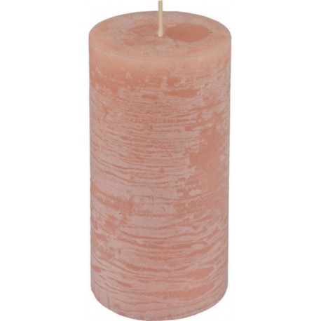 NC Bougie Pilier Déco rustique 13cm Rose Poudré