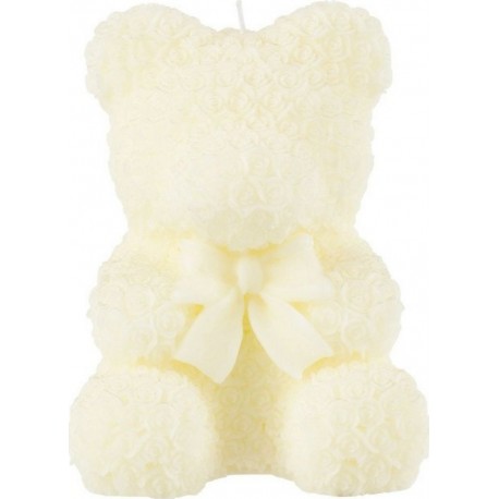 Bougie Parfumée Déco ours 21cm Blanc