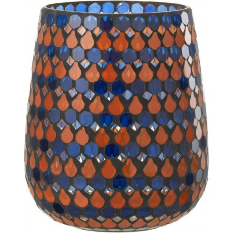 NC Photophore Design Goutte african Desire 21cm Orange & Bleu