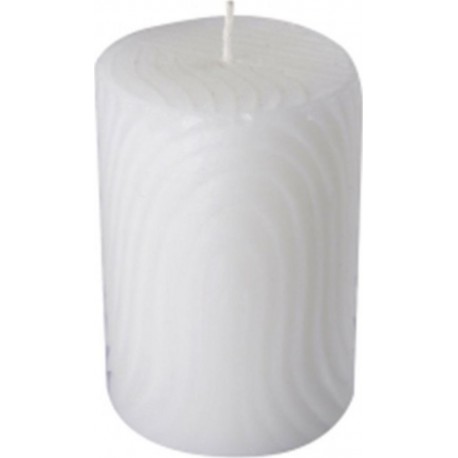 Bougie Pilier Déco Embossée santan 10cm Blanc